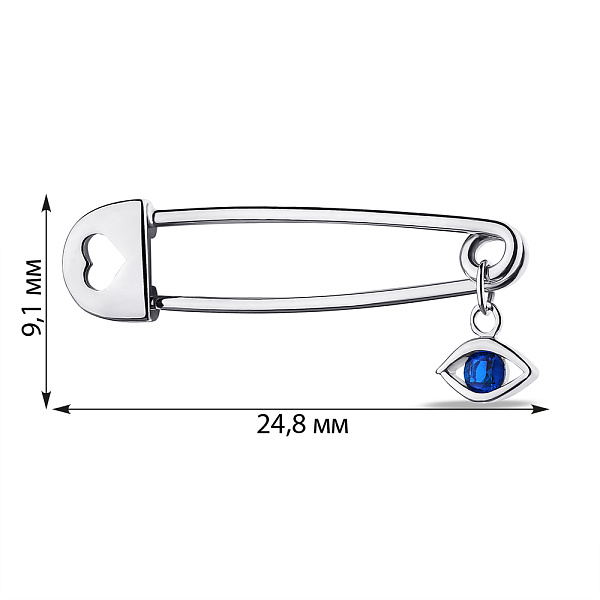 Серебряная булавка с подвеской (арт. 7511/БР2ФС/017ас) – изображение 2