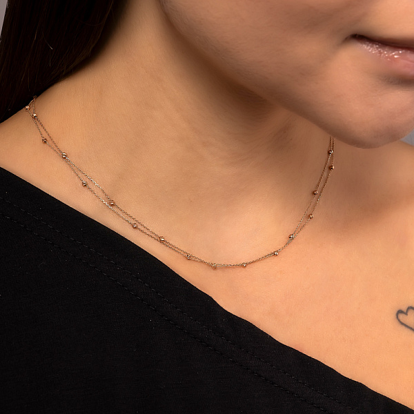 Багатошарове кольє з червоного золота (арт. 352600) – зображення 4