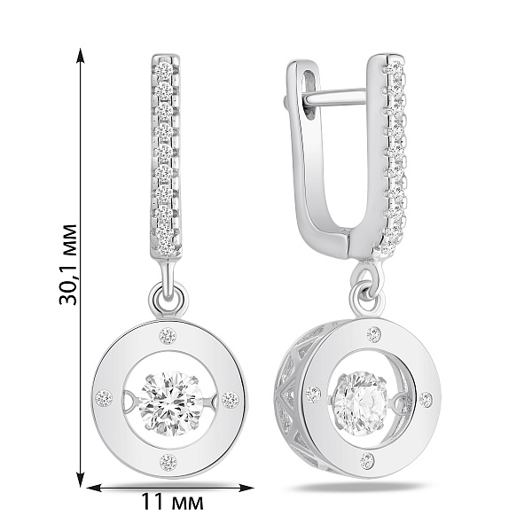 Серебряные серьги с дорожкой из фианитов (арт. 7502/10469) – изображение 2