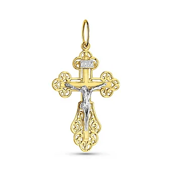 Крестик из желтого золота с распятием (арт. 500409ж)