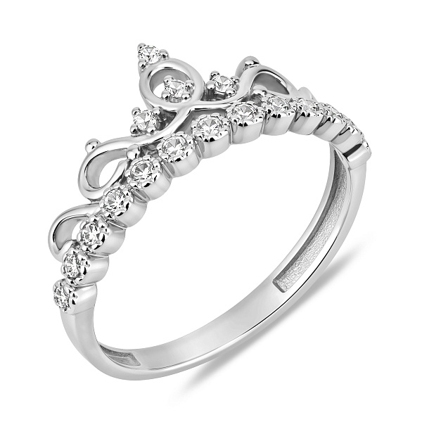 Золота каблучка Корона з фіанітами (арт. 140517б) – зображення 1