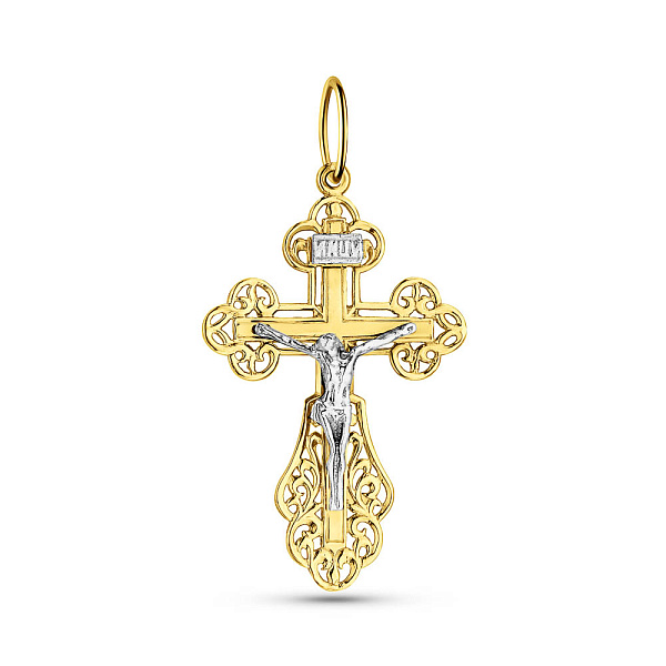 Хрестик з жовтого золота з розп'яттям (арт. 500409ж) – зображення 1