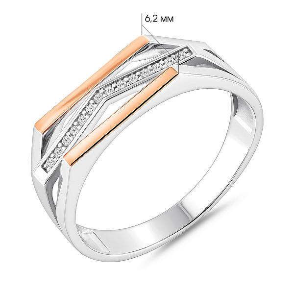 Серебряное кольцо с золотой накладкой (арт. 7201/1678К) – изображение 2