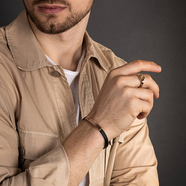 Браслет з каучуку з золотими вставками (арт. 326281) – зображення 3