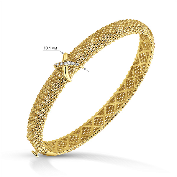 Жесткий браслет из желтого золота (арт. 3261321ж) – изображение 4