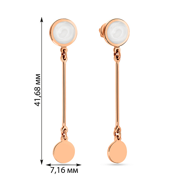 Золотые серьги подвески Лýна с эмалью (арт. 111067еп) – изображение 3