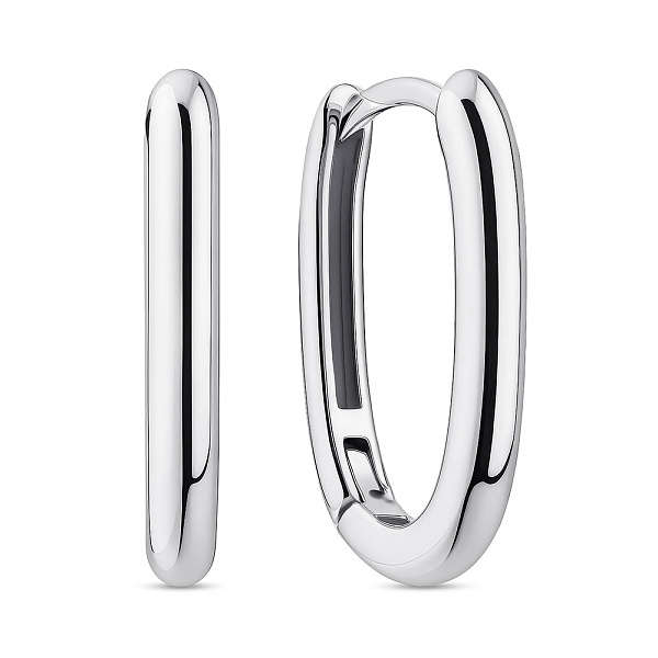 Серьги-кольца из серебра без камней (арт. 7502/4898/20) – изображение 1
