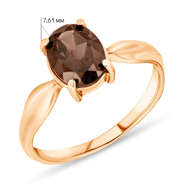 Кольцо из золота с коричневым кварцем (арт. 140355Пкр) – изображение 2