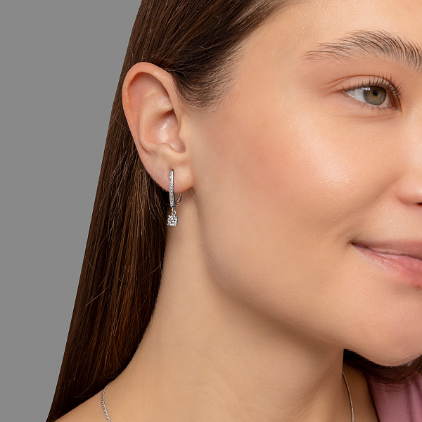 Золотые серьги с бриллиантами (арт. 2192178202) – изображение 3