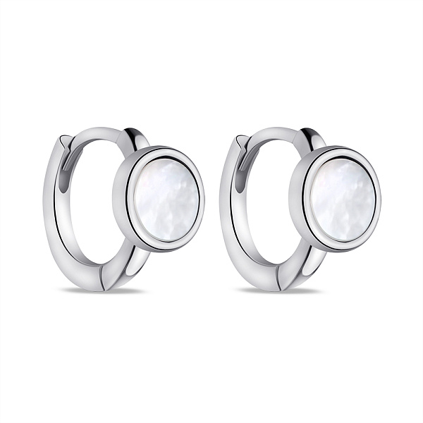 Серебряные серьги с перламутром (арт. 7502/9605/10п) – изображение 1