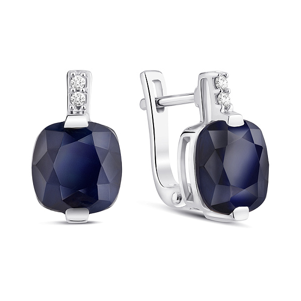 Срібні сережки з сапфіром (арт. 7502/2120117Спс) – зображення 1