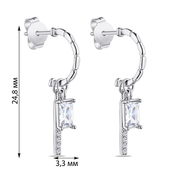 Серебряные серьги Trendy Style с подвесками и с фианитами (арт. 7518/6231) – изображение 2