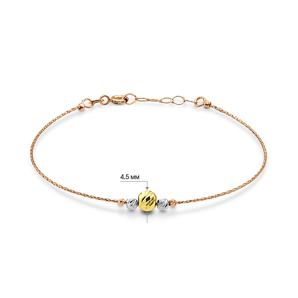 Золотой браслет Orbit с алмазной насечкой (арт. 324941кбж) – изображение 3