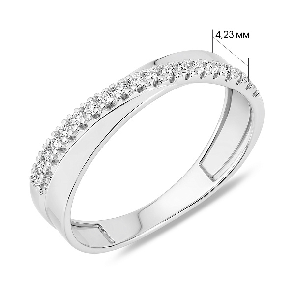 Кольцо из белого золота с бриллиантами (арт. К011056010б) – изображение 2