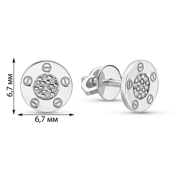 Серьги из белого золота с бриллиантами (арт. Т011639005б) – изображение 5