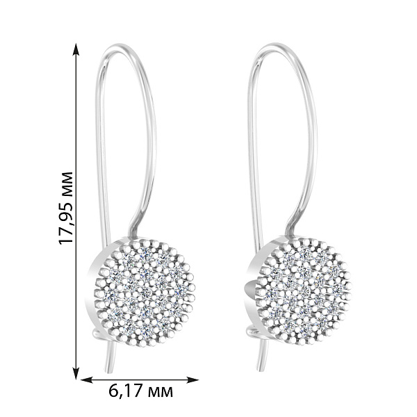 Детские золотые серьги с фианитами (арт. 110482б) – изображение 2