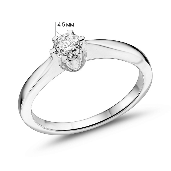 Помолвочное золотое кольцо с бриллиантом (арт. К341443020б) – изображение 5