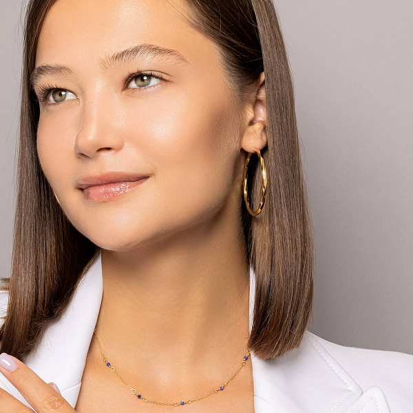 Сережки-кільця з жовтого золота (арт. 101211/45ж) – зображення 3