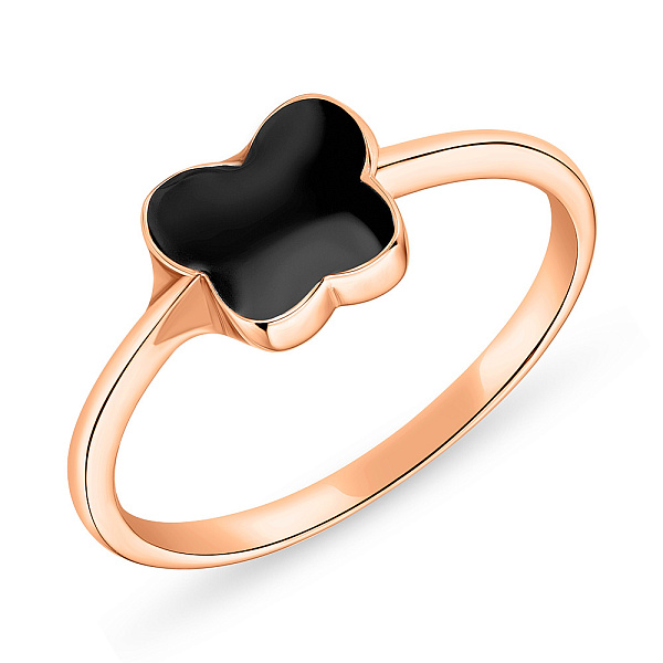 Кольцо золотое "Бабочка" с эмалью (арт. 155366еч) – изображение 1