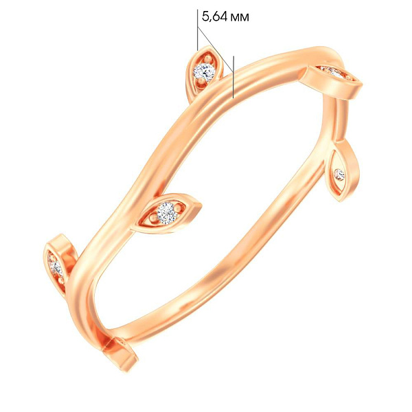 Кольцо из красного золота "Ветка" (арт. 140896) – изображение 4