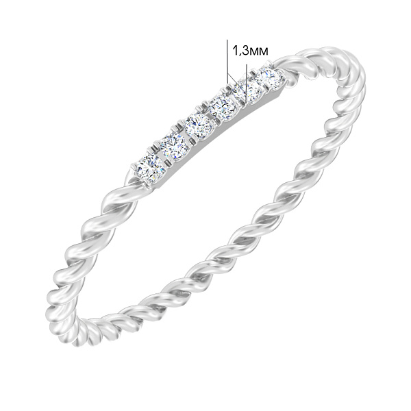 Кольцо из белого золота с дорожкой из бриллиантов (арт. К011347б) – изображение 2