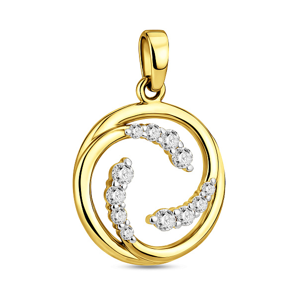 Подвеска из желтого золота с фианитами (арт. 440600ж) – изображение 1