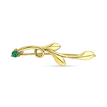 Золотая брошь с фианитом (арт. 360088жз)