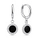 Серебряные серьги с ониксом и фианитами (арт. 7502/10322/10о) – изображение 1