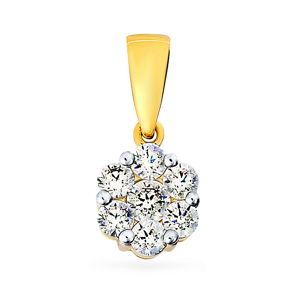 Кулон из желтого золота с фианитами (арт. 440628ж) – изображение 1