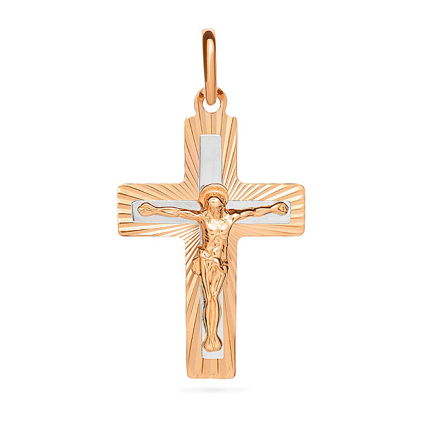 Золотий православний хрестик з розп'яттям (арт. 521123н) – зображення 1