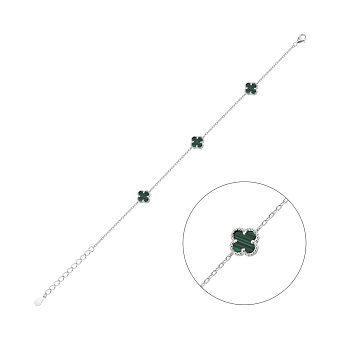 Браслет зі срібла з малахітом (арт. 7509/1364/7млх)