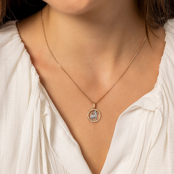 Золотий підвіс "Стрілець" з фіанітами (арт. 440672) – зображення 2