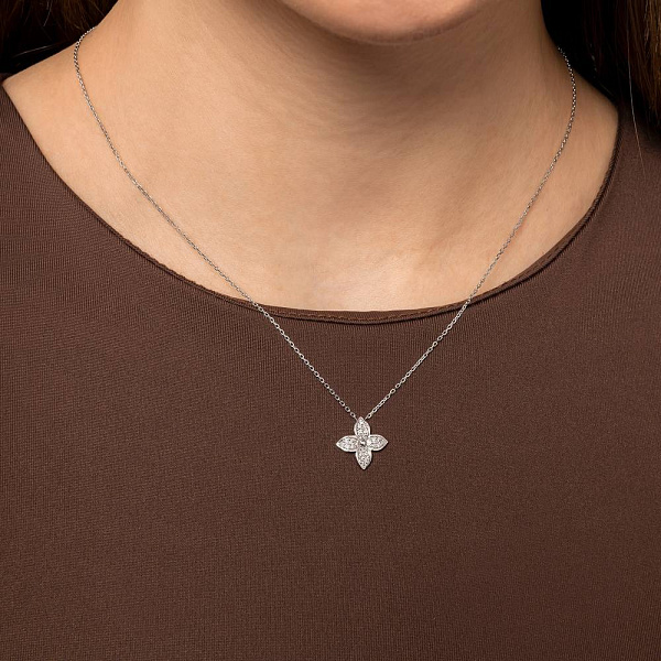 Золотое колье Цветок с бриллиантами (арт. 7192069202) – изображение 3