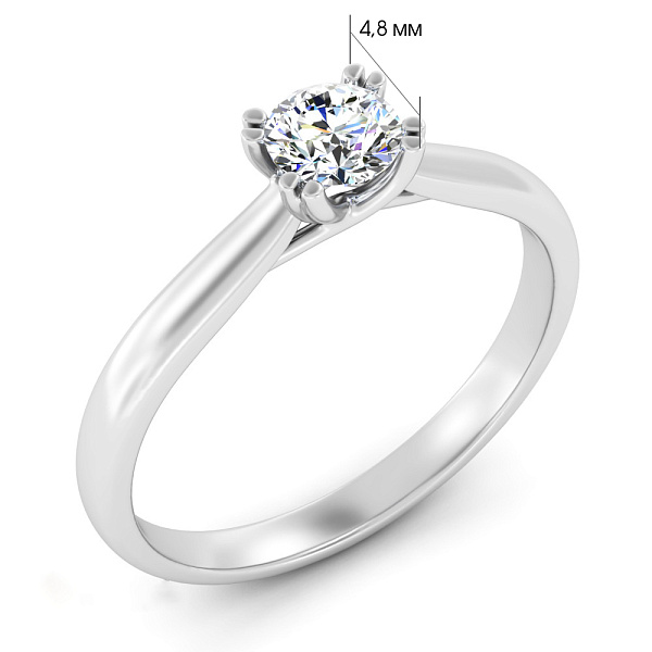 Кольцо из белого золота с бриллиантом (арт. К01116504046б) – изображение 3