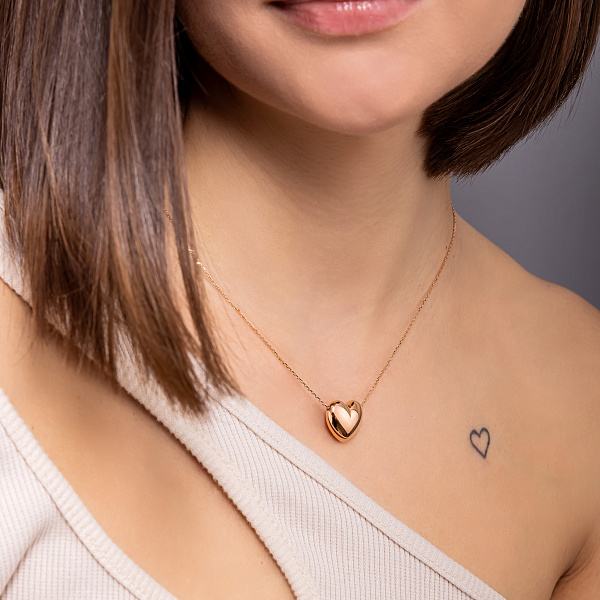 Двустороннее колье из красного золота Сердце (арт. 360195) – изображение 5