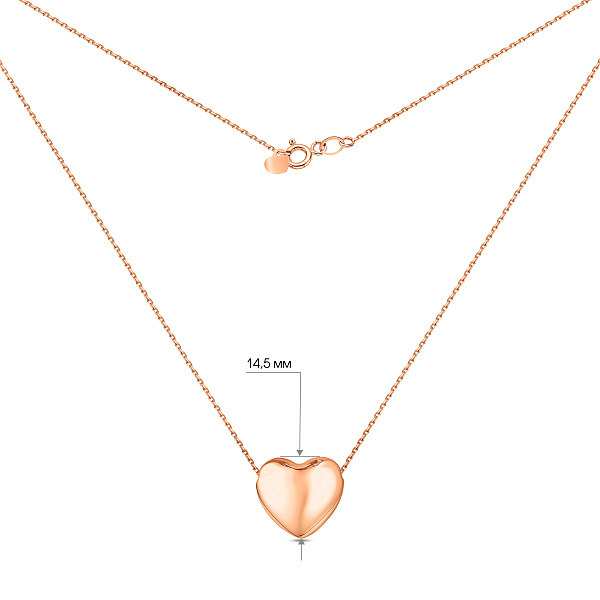 Золотое колье Сердце (арт. 360237) – изображение 5