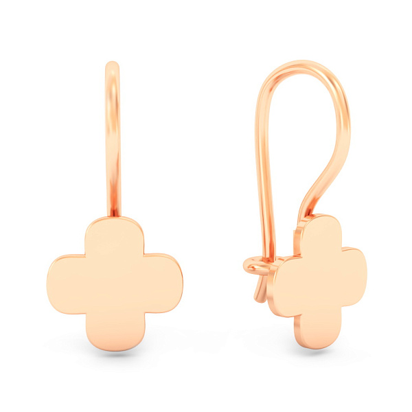 Серьги из красного золота без камней (арт. 110050) – изображение 1