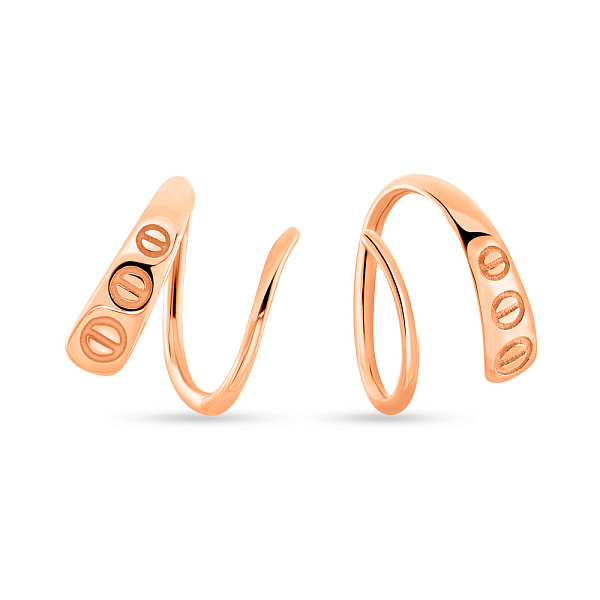 Сережки з червоного золота без каміння (арт. 109150) – зображення 1
