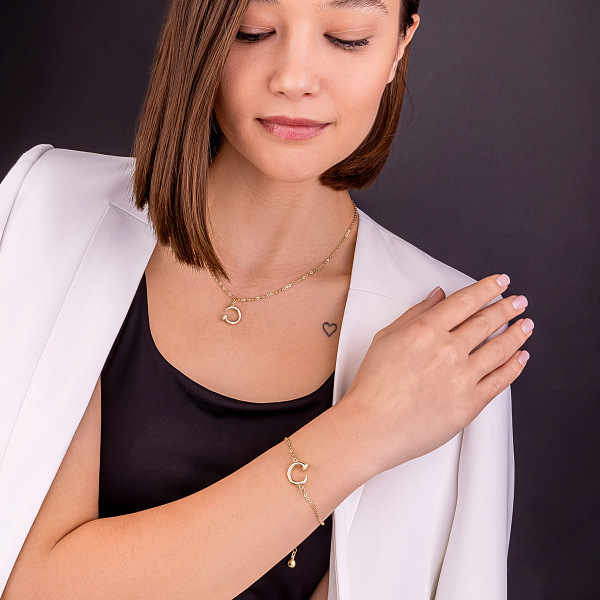 Золотой браслет с фианитами (арт. 326740ж) – изображение 3