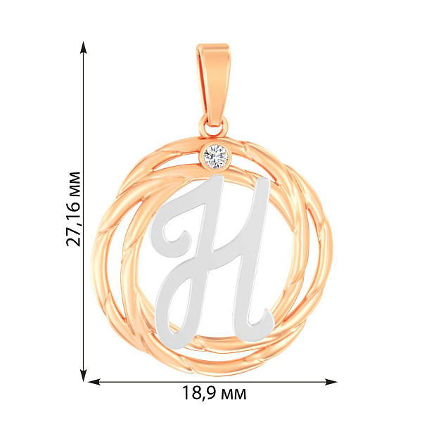 Подвес из золота с фианитом (арт. 440698) – изображение 3