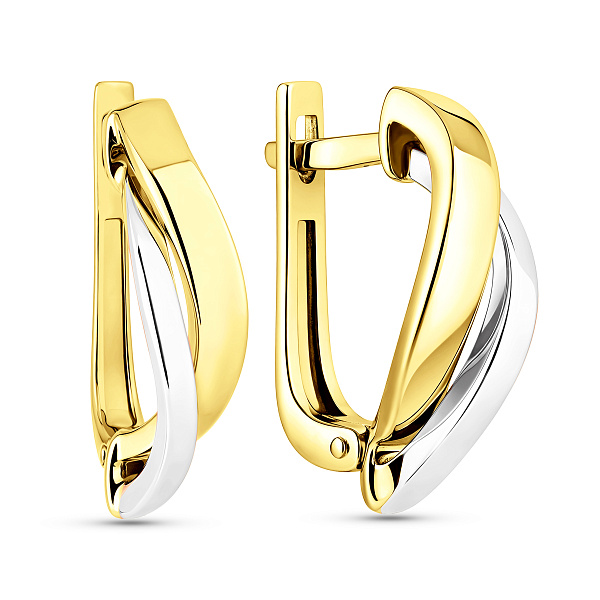 Золотые серьги без камней (арт. 110568ж) – изображение 3