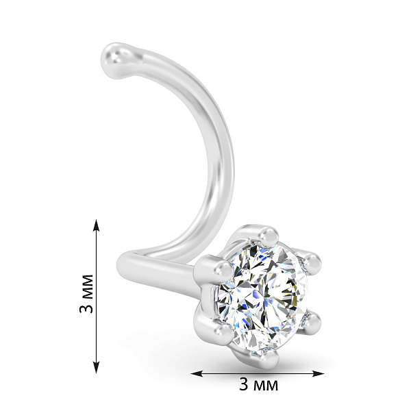 Золотий пірсинг з діамантом  (арт. Н011826010б) – зображення 2