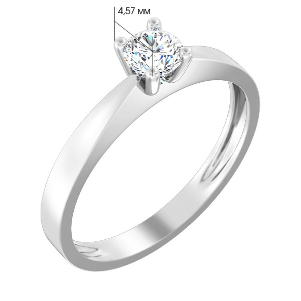 Каблучка  з білого золота з діамантом (арт. К01108904136б) – зображення 2