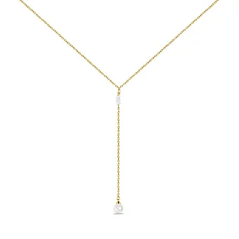 Срібне кольє з перлами та жовтим родіюванням (арт. 7507/1766жжб)