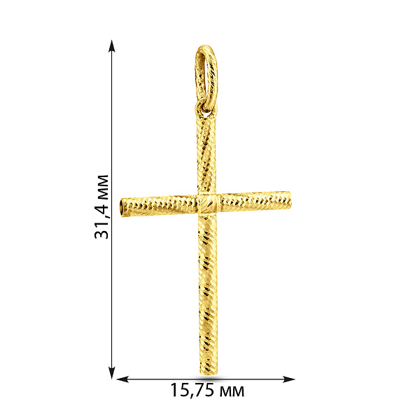 Золотой кулон Крестик без камней (арт. 4401023жа) – изображение 2