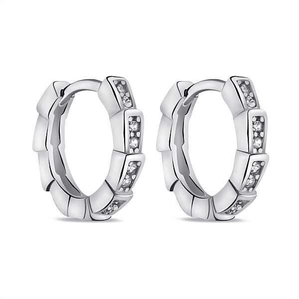 Серебряные серьги-кольца с фианитами (арт. 7502/9431/10) – изображение 1