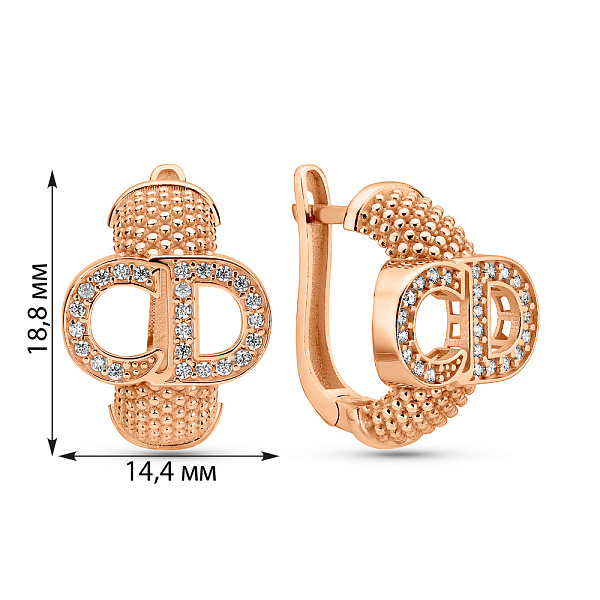 Золоті сережки з фіанітами (арт. 1091716) – зображення 6