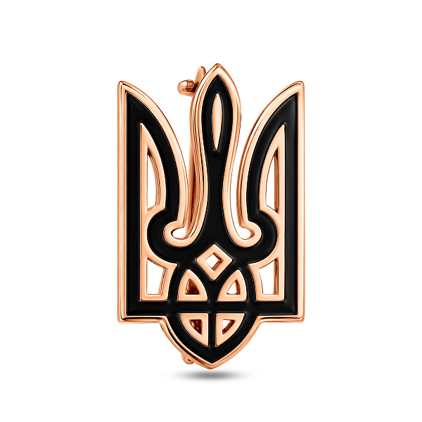 Золотой значок Герб Украины-Трезубец с эмалью (арт. 360236еч) – изображение 1