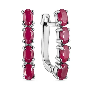 Срібні сережки з рубінами (арт. 7502/2193678Р)