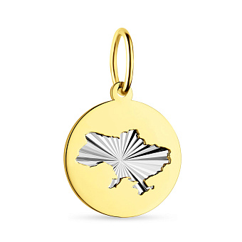 Золотой подвес Украина с алмазной гранью (арт. 440731ж)